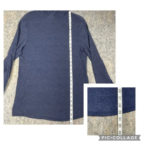 Lululemon Men’s Blue Pullover Lightweight Long Sleeve Hooded Top - Picture 13 of 14